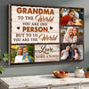 Personalized Grandma Canvas To The World You Are One Person Custom Photo Gift for on Mother’s Day or Birthday