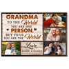 Personalized Grandma Canvas To The World You Are One Person Custom Photo Gift for on Mother’s Day or Birthday - 12x9