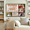 Personalized Grandma Canvas To The World You Are One Person Custom Photo Gift for on Mother’s Day or Birthday