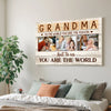 Personalized Grandma Canvas To The World You Are Person Custom Photo Gift for Perfect Birthday or Mother’s Day