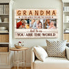 Personalized Grandma Canvas To The World You Are Person Custom Photo Gift for Perfect Birthday or Mother’s Day
