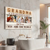 Personalized Grandma Canvas To The World You Are Person Custom Photo Gift for Perfect Birthday or Mother’s Day