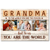 Personalized Grandma Canvas To The World You Are Person Custom Photo Gift for Perfect Birthday or Mother’s Day - 12x9