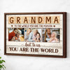 Personalized Grandma Canvas To The World You Are Person Custom Photo Gift for Perfect Birthday or Mother’s Day - Brown