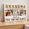 Personalized Grandma Canvas To The World You Are Person Custom Photo Gift for Perfect Birthday or Mother’s Day