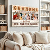 Personalized Grandma Canvas To The World You Are Person Custom Photo Gift for Perfect Birthday or Mother’s Day