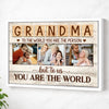 Personalized Grandma Canvas To The World You Are Person Custom Photo Gift for Perfect Birthday or Mother’s Day - White