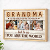 Personalized Grandma Canvas To The World You Are Person Custom Photo Gift for Perfect Birthday or Mother’s Day