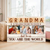 Personalized Grandma Canvas To The World You Are Person Custom Photo Gift for Perfect Birthday or Mother’s Day