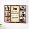 Personalized Happy 1st Wedding Anniversary Canvas Wall Art Celebrating Husband And Wife Together With Memories Custom