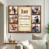 Personalized Happy 1st Wedding Anniversary Canvas Wall Art Celebrating Husband And Wife Together With Memories Custom