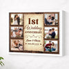 Personalized Happy 1st Wedding Anniversary Canvas Wall Art Celebrating Husband And Wife Together With Memories Custom