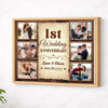 Personalized Happy 1st Wedding Anniversary Canvas Wall Art Celebrating Husband And Wife Together With Memories Custom