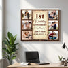 Personalized Happy 1st Wedding Anniversary Canvas Wall Art Celebrating Husband And Wife Together With Memories Custom