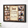 Personalized Happy 1st Wedding Anniversary Canvas Wall Art Celebrating Husband And Wife Together With Memories Custom
