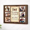 Personalized Happy 1st Wedding Anniversary Canvas Wall Art Celebrating Husband And Wife Together With Memories Custom