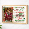 Personalized Have A Holly Jolly Christmas Canvas Custom Photo Wall Art Family Gift Idea - Natural Frame / 12x9