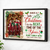 Personalized Have A Holly Jolly Christmas Canvas Custom Photo Wall Art Family Gift Idea - Black Frame / 12x9