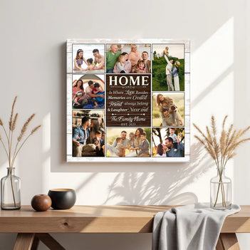 Personalized Home Is Where Love Resides Canvas Custom Family Wall Art Christmas Gift - 12x12