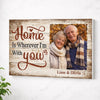 Personalized Home Is Wherever I’m With You Canvas Old Couple Together And Forever Wall Art Memories Custom Photo
