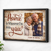 Personalized Home Is Wherever I’m With You Canvas Old Couple Together And Forever Wall Art Memories Custom Photo