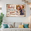 Personalized Home Is Wherever I’m With You Canvas Old Couple Together And Forever Wall Art Memories Custom Photo