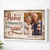 Personalized Home Is Wherever I’m With You Canvas Old Couple Together And Forever Wall Art Memories Custom Photo