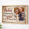 Personalized Home Is Wherever I’m With You Canvas Old Couple Together And Forever Wall Art Memories Custom Photo