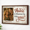 Personalized Home Is Wherever I’m With You Canvas Wall Art Old Couple Husband And Wife Decor Meaning Custom Photo Mom