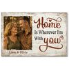 Personalized Home Is Wherever I’m With You Canvas Wall Art Old Couple Husband And Wife Decor Meaning Custom Photo Mom