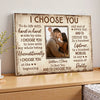 Personalized I Choose You Couple Canvas Wall Art Custom Photo Anniversary Gift For Husband And Wife Romantic Home Decor