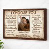 Personalized I Choose You Couple Canvas Wall Art Custom Photo Anniversary Gift For Husband And Wife Romantic Home Decor