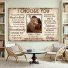 Personalized I Choose You Couple Canvas Wall Art Custom Photo Anniversary Gift For Husband And Wife Romantic Home Decor