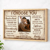 Personalized I Choose You Couple Canvas Wall Art Custom Photo Anniversary Gift For Husband And Wife Romantic Home Decor