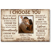 Personalized I Choose You Couple Canvas Wall Art Custom Photo Anniversary Gift For Husband And Wife Romantic Home Decor