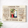 Personalized I Choose You Couple Canvas Wall Art Custom Photo Gift For Anniversary Love Present Husband And Wife