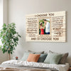Personalized I Choose You Couple Canvas Wall Art Custom Photo Gift For Anniversary Love Present Husband And Wife