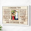 Personalized I Choose You Couple Canvas Wall Art Custom Photo Gift For Anniversary Love Present Husband And Wife