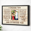Personalized I Choose You Couple Canvas Wall Art Custom Photo Gift For Anniversary Love Present Husband And Wife