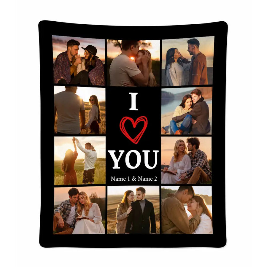 Personalized I Love You Couple Blanket Custom Photo For Boyfriend Or Girlfriend On Valentine’s Day And Anniversary Gift