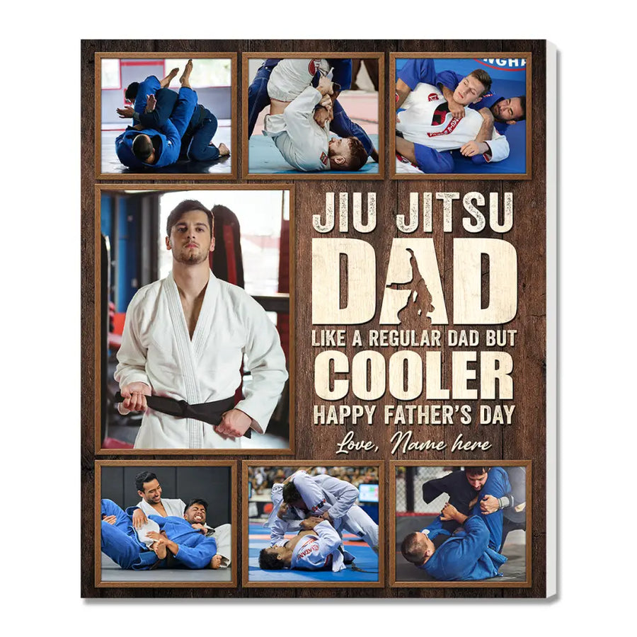 Personalized Jiu Jitsu Dad Like A Regular Canvas Custom Photo Wall Art Gift for on Father’s Day or Birthday - 11x14