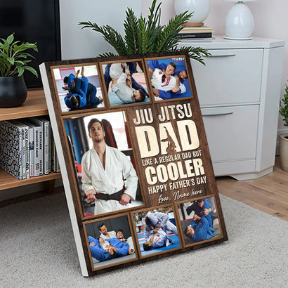Personalized Jiu Jitsu Dad Like A Regular Canvas Custom Photo Wall Art Gift for on Fathers Day or Birthday - 11x14