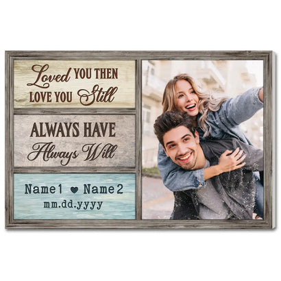 Personalized Love You Then Canvas - Custom Photo & Name Couple Wall Art - 12x9