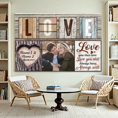 Personalized Love You Then Still Canvas - Custom Couple Wall Art Anniversary Gift
