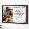 Personalized Marriage Prayer Canvas Wall Art Custom Photo Couple Anniversary Husband And Wife Romantic Gift - Brown