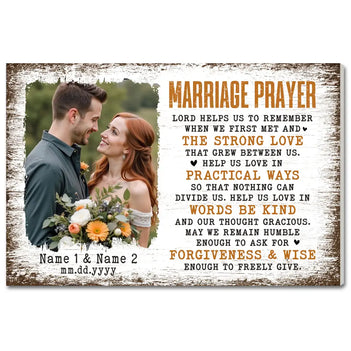 Personalized Marriage Prayer Lord Helps Us To Remember Canvas Wall Art Custom Photo Couple For Husband And Wife