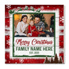 Personalized Merry Christmas Family Canvas Wall Art Custom Photo Gift For Home Decor - 12x12
