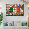 Personalized Mexican Family Canvas Wall Art Custom Photo Collage Gift Mexico Flag Meaningful Keepsake For Home