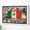 Personalized Mexican Family Canvas Wall Art Custom Photo Collage Gift Mexico Flag Meaningful Keepsake For Home - White