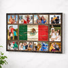 Personalized Mexican Family Canvas Wall Art Custom Photo Collage Gift Mexico Flag Meaningful Keepsake For Home